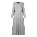 Basic Solid Color Plus Size Casual Maxi Dress