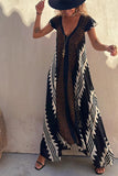 BEACH DATES ETHNIC PRINT A-LINE MAXI DRESS