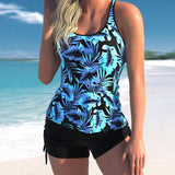 Printed Slim Crossover Swimsuit