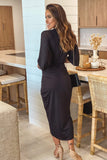 BLACK RUCHED DRESS