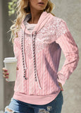 Pink Cowl Neck Long Sleeve Sweatshirt