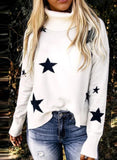 White Long Sleeve Jacquard Sweater