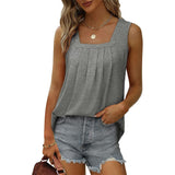 Sweet Sleeveless Plain Tank Top