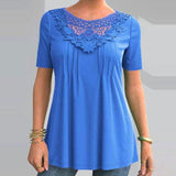 Elegant Solid Color Cutout Short Sleeve Top