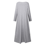 Basic Solid Color Plus Size Casual Maxi Dress