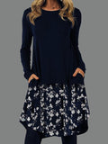 V-Neck Long Sleeve Ethnic Retro Dress