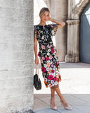 Blessing Of Flowers Black Dress