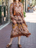 Lolan Print Long Sleeve Maxi Shirtdress