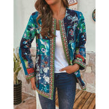 Vintage Ethnic Print Long Sleeve Jacket