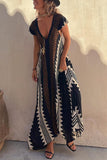 BEACH DATES ETHNIC PRINT A-LINE MAXI DRESS