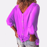 Plus Size Women Baggy Button T-Shirt