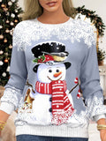 Christmas Pattern Snowman Print Top