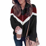 Plush Zipper Cardigan Contrast Color Jacket