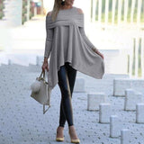 Off-Shoulder Solid Threaded Loose Sweatshirt