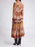 Lolan Print Long Sleeve Maxi Shirtdress