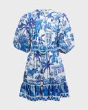 Blue Tree Vacation Dress