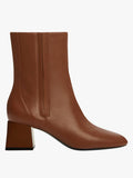 Brown Heeled leather ankle boots