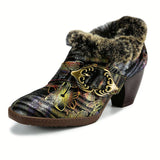 Colorful Comfortable Fur Collar Warm Shoes