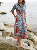 Retro Casual Boho Print Dress