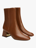 Brown Heeled leather ankle boots