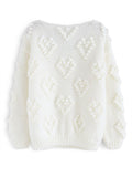 Knit Your Love V-Neck Sweater In White