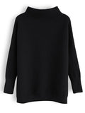 Cozy Ribbed Turtleneck Black Sweater