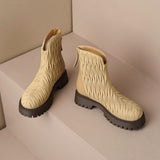 Design style fall and winter padded embroidered knit upper Martin boots