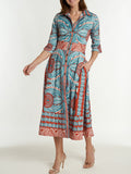 Retro Casual Boho Print Dress