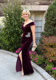 Burgundy Velvet Party Dress