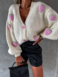 Strawberry Lantern Sleeves Knit Cardigan