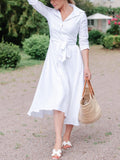 Classic & Elegant White Shirt Dress