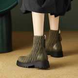 Design style fall and winter padded embroidered knit upper Martin boots