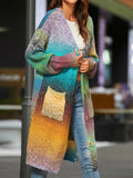 Knitted Sweater Loose Rainbow Cardigan