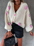 Strawberry Lantern Sleeves Knit Cardigan