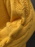 Casual Cozy Yellow Knit Cardigan