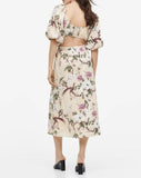 Flower Printed Cut-out Dress