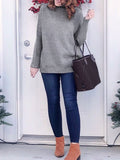 Cozy Ribbed Turtleneck Sweater In Grey