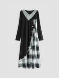 Geometric Casual Plaid Dresses