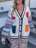 Smiley patch cardigan