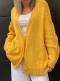 Casual Cozy Yellow Knit Cardigan