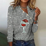 Stunning Long Sleeve Silver Top