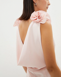 Shoulder Detail Cowl Back Dress